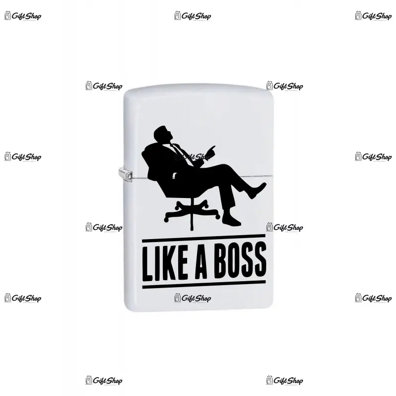Like a boss, bricheta metalica gravata laser cu mesaj